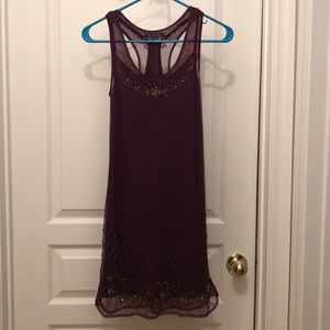 Sequined maroon sheath dress